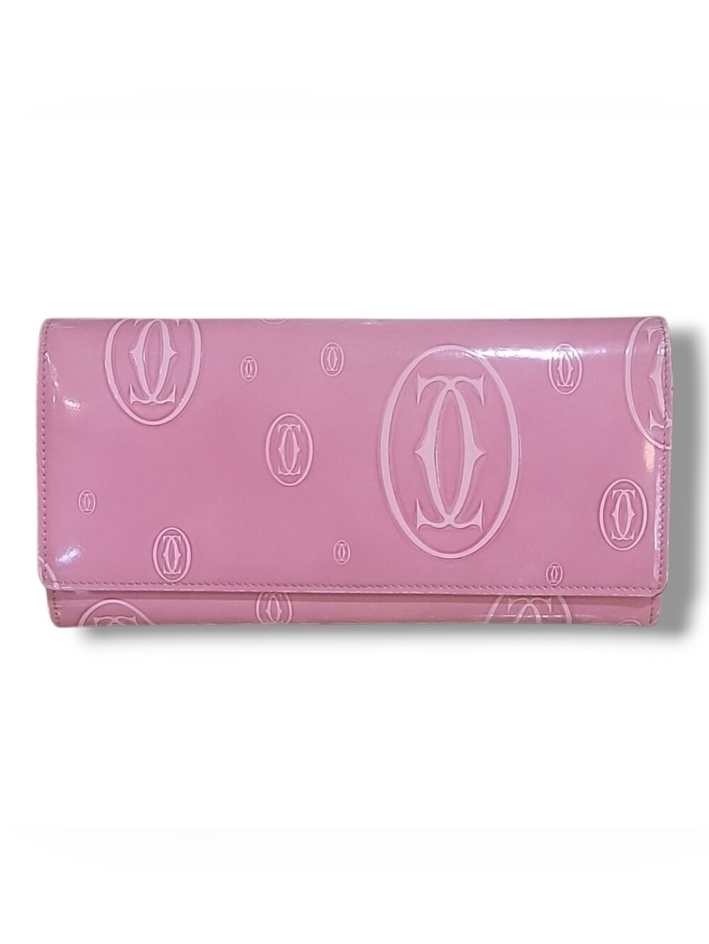 Cartier Pink Patent Leather Happy Birthday Continental Wallet Authentic - Picture 4 of 13